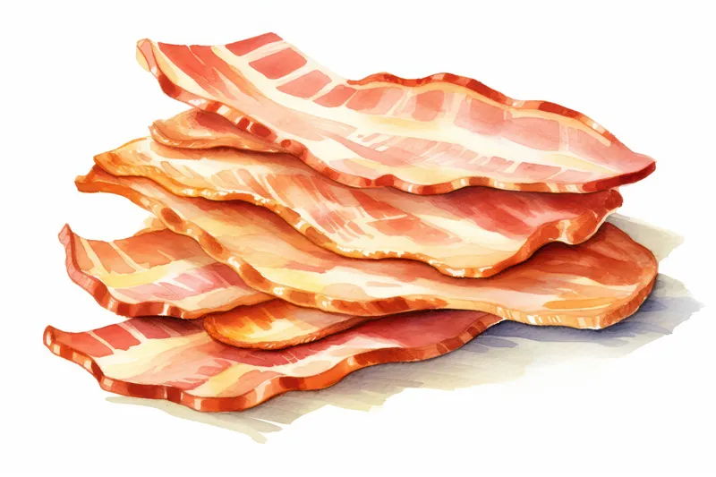 Жирный завтрак, красное мясо, копченый, свинина, ломтик, ветчина, еда, приготовление, фон, бекон, закуска, нездоровый, тонкий, крупный план, мясо, ингредиент, приготовленное, полосатое, вкусное