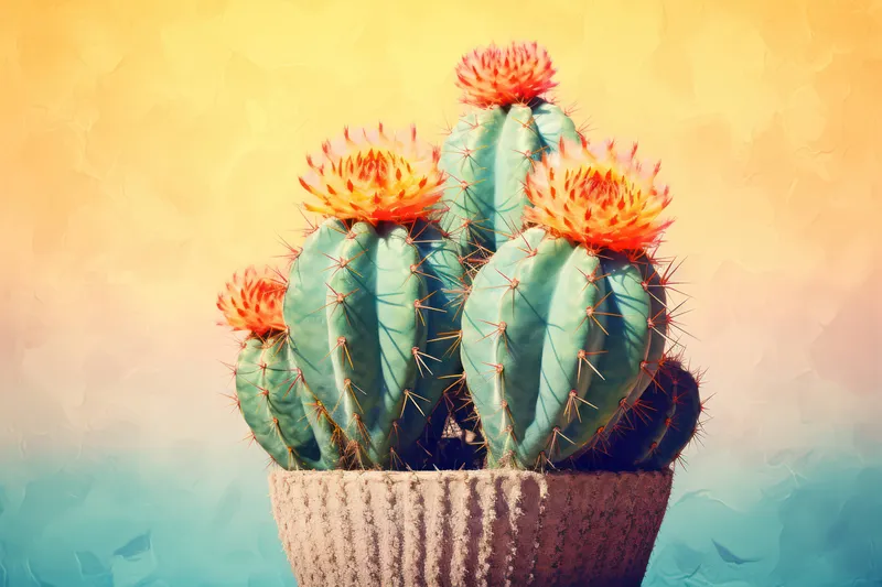 Кактус крупным планом, рост, красота, фон, flora, природа, желтый, ботанический, зеленый, лето, тропический, цветок, декоративный, пустыня, розовый, дизайн, колючки, суккулент