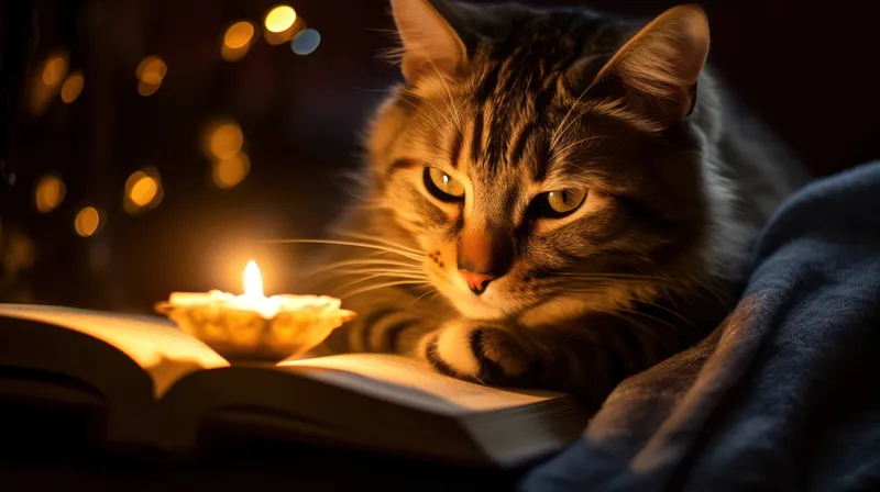 Домашний, уютный кот