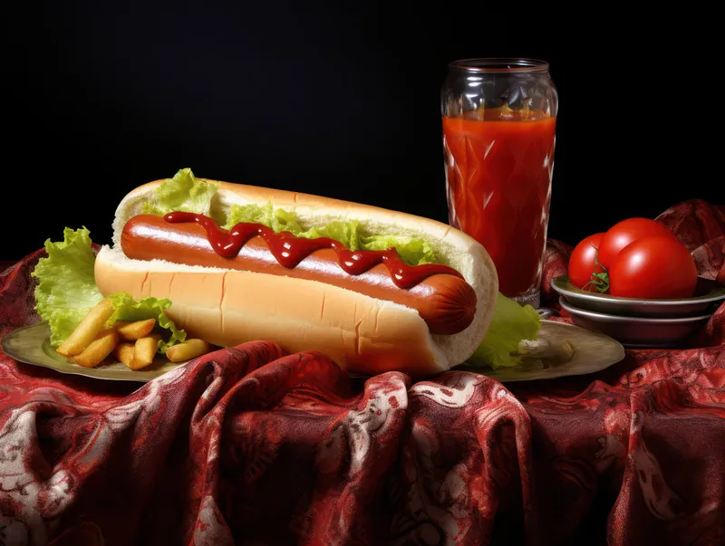 Собака, закуска, обед, хот-дог, гриль, вкусный, кетчуп, мясо, еда, нездоровый, американский, хлеб, фон, булочка, колбаса, барбекю, сосиска, франкфуртер, горчица