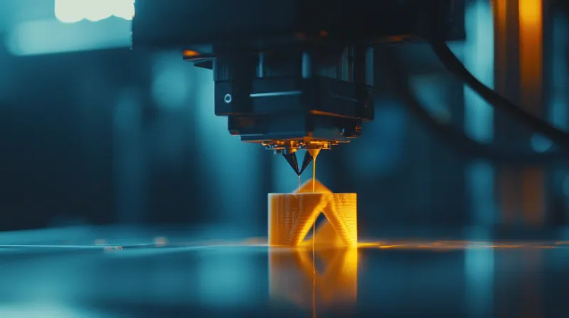 Передовой 3D-принтер в действии создает детализированную модель, подчеркивая слияние технологий и творчества в современном производстве