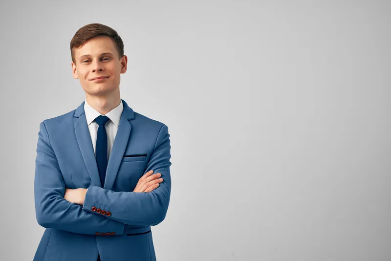 Мужчина в костюме, руководитель, профессионал на изолированном фоне
