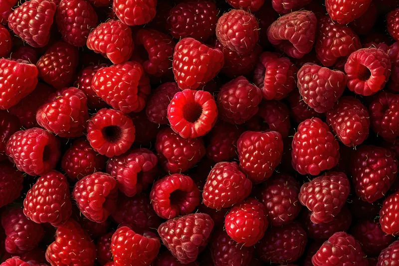 Обилие свежих, органических красных ягод: сочных, спелых и вкусных, собранных летом