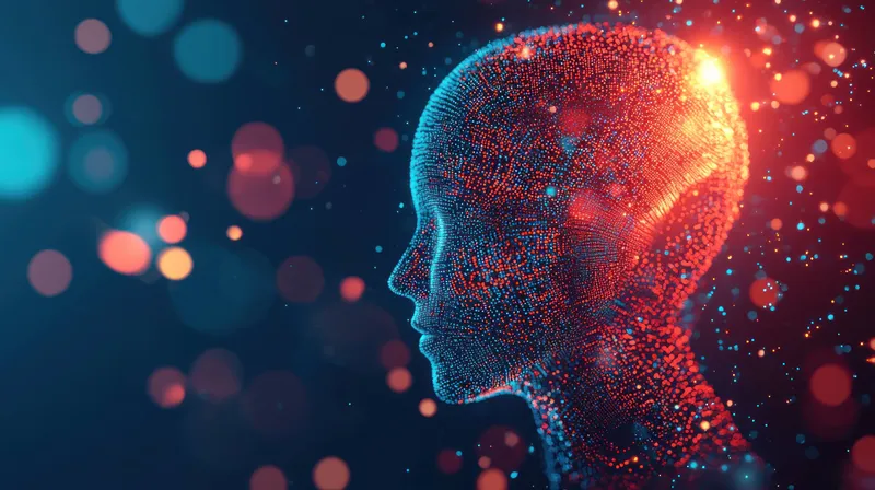 Завораживающая цифровая иллюстрация светящейся абстрактной фигуры, олицетворяющая инновации и креативность