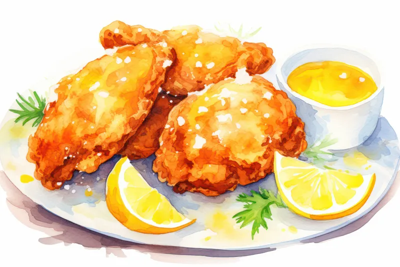 Вкусное мясо в панировке, кухня, ужин, еда, жареный картофель, приготовленное блюдо, ресторан, вкусный лимон, тарелка, свинина, курица, стейк, фон, блюдо, обед