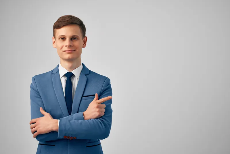 Мужчина в костюме, руководитель, профессионал, изолированный фон