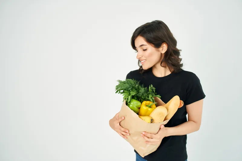 Пакет для продуктов, доставка еды из супермаркета, здоровая пища