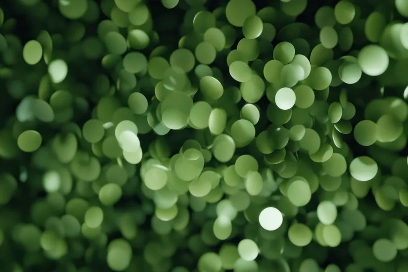 Этот яркий абстрактный фон с множеством зеленых кругов идеально подходит для экологических проектов, тем здоровья и благополучия, а также дизайнов, связанных с природой