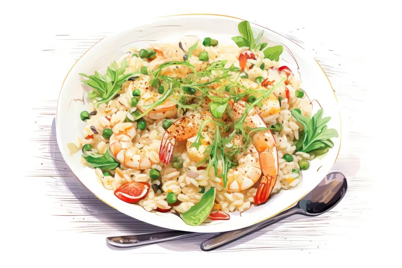 Фон, зеленый, вкусный, полезный, тарелка, фон, традиционный, свежий, ужин, блюдо, морепродукты, готовить, обед, овощ, рис, гурман, еда, белый, кухня, креветки