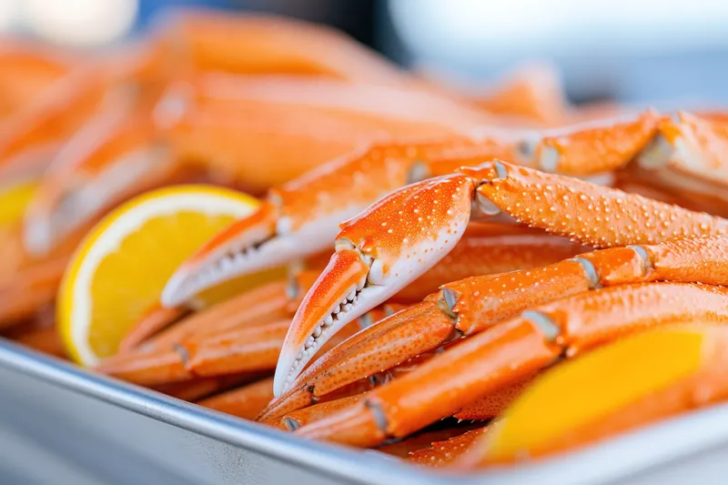 Яркая демонстрация морепродуктов создает праздничное и приглашающее настроение, демонстрируя влажные, глянцевые раковины, цитрусовые акценты и чистое, яркое освещение, которое усиливает текстуру и…
