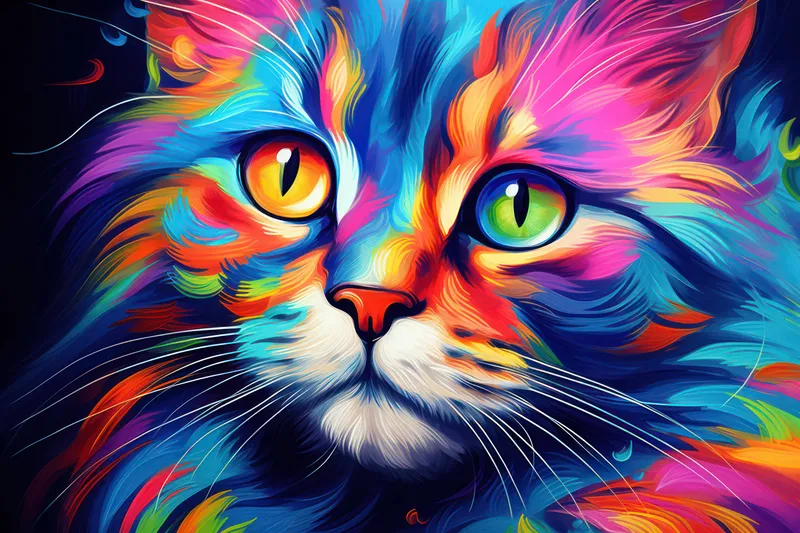 Природа, искусство, домашнее животное, абстрактная, красивая иллюстрация, кошачий, современный дизайн, декоративный, принт, животное, котенок, голова, лицо, милый, портрет, фон, млекопитающее…