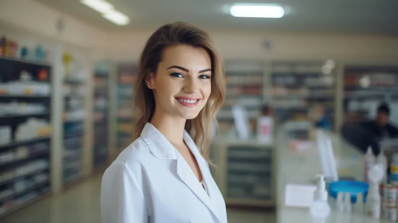 Женщина-врач, белый, европеоидная, забота, аптека, фон, женщина, униформа, здоровье, аптека, бизнес-леди, профессия, химик, магазин, фармацевт, аптека, лекарство, медицина, молодая, прилавок…