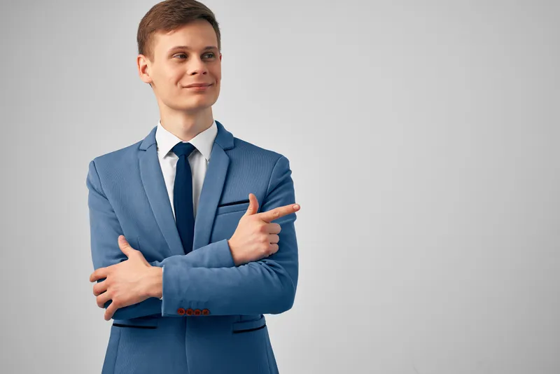 Деловой человек, руководитель, профессионал на изолированном фоне
