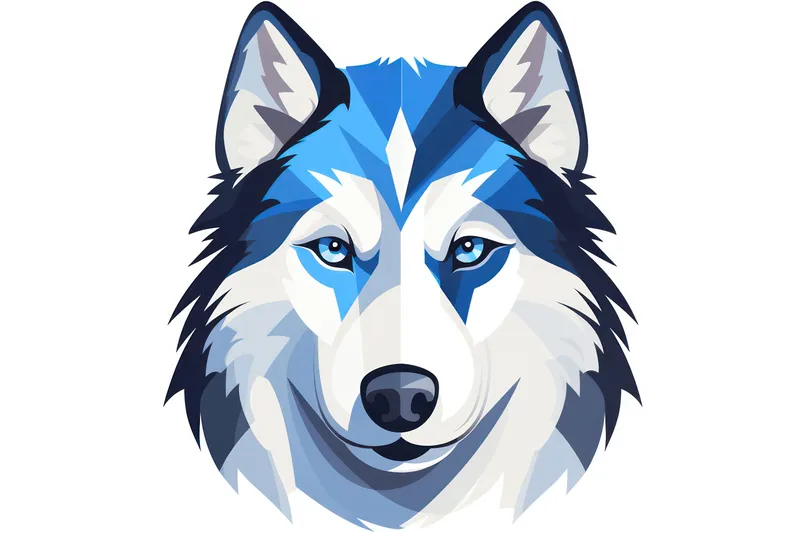 Собака, серый, белый, портрет, голова, глаз, искусство, природа, иллюстрация, дикая природа, сибирский, домашние животные, фон, мех, дикий, хаски, млекопитающие, хищник, лицо, собачий, волк