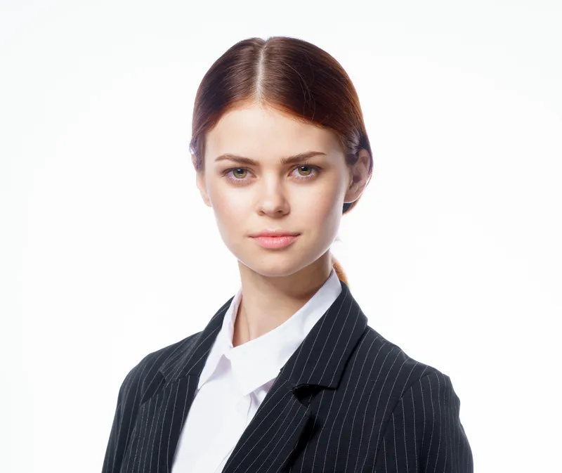 Деловая женщина в костюме, официальная офисная работа, секретарь