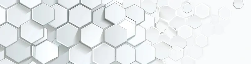 Визуально эффектный абстрактный узор из белых шестиугольников, демонстрирующий глубину и объем, подходящий для фонов в корпоративных или художественных проектах