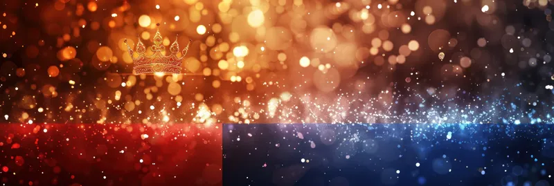 Патриотический красно-синий флаг с блестками на тематическом фоне для оформления мероприятий или празднования