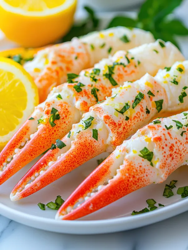 Яркая, аппетитная сцена передает прибрежный вкус, изысканный домашний обед и праздничное настроение с яркими цитрусовыми и нежной зеленью, подчеркивающими текстуру и цвет морепродуктов