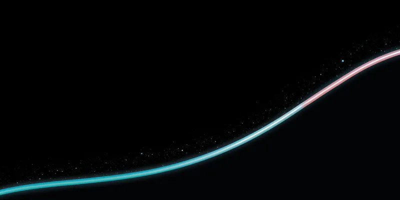 Абстрактные светящиеся звезды на темном черном фоне: футуристическая вселенная бесконечного света и энергии