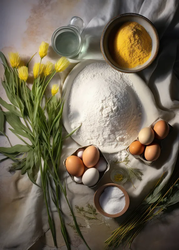 Ингредиенты, кулинарный рецепт, фон кухни, выпечка торта, подготовка муки, сахар, фон теста, стол, повар, пекарня, пшеница, яйцо, выпечка, домашнее, белое, кухонная утварь