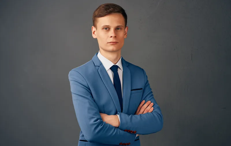 Деловой мужчина в галстуке, общение, официальная работа, финансы