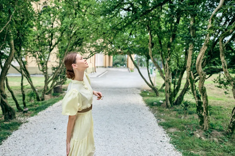 woman dress park trees authenticity inclusivity
