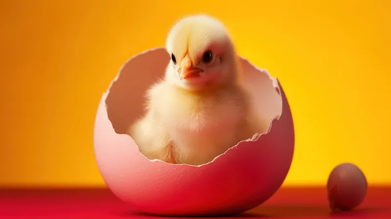 Цыпленок стоит, вылупился один, новый ребенок, домашняя птица, фотография, одинокий, новорожденный, горизонтальный, курица, красный, очаровательный, символ, домашняя птица, молодой, милый, пернатый…