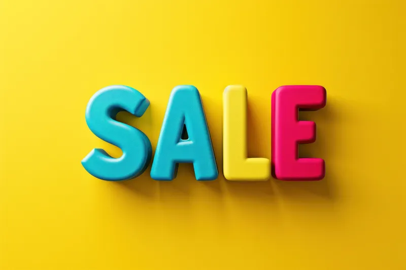 Текст SALE на желтом фоне с 3D-иллюстрацией предложения со скидкой для бизнес-промо и маркетинговой концепции