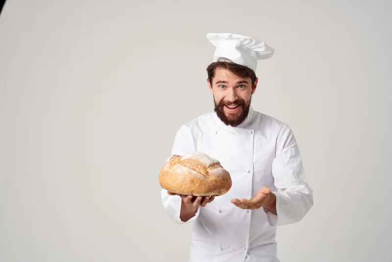 Пекарь на кухне, работа в пекарне, кулинарная индустрия