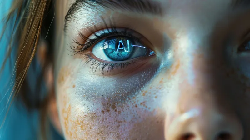Крупный план женского глаза со словом «ai», написанным на нем
