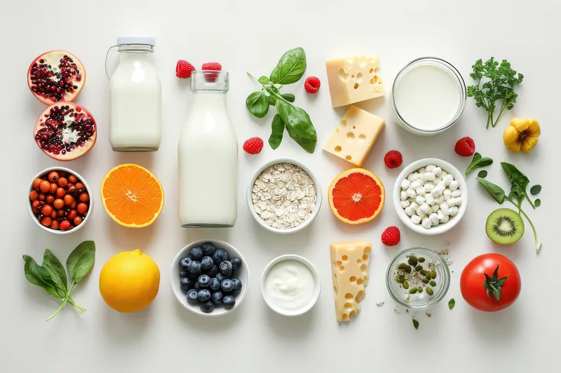 Блаженство здорового завтрака: свежие фрукты и молочные продукты на деревянном столе
