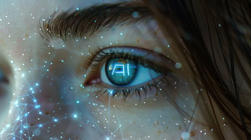 Крупный план женского глаза со словом «ai», написанным на нем