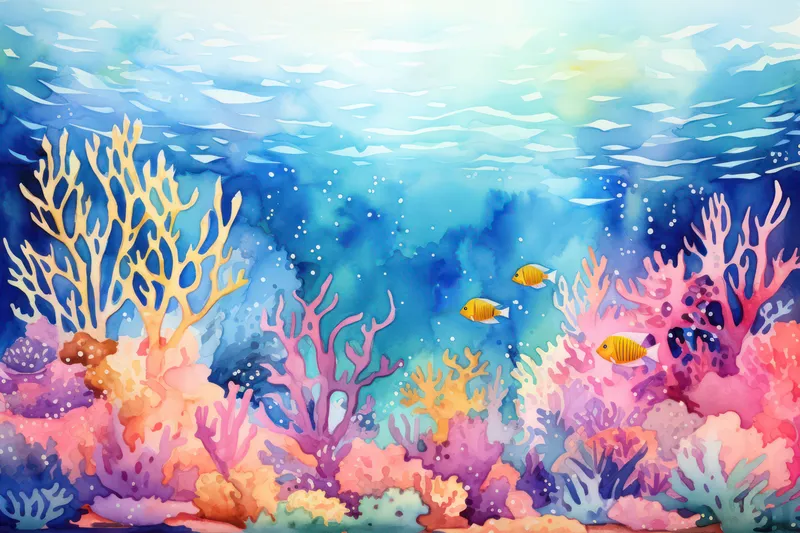Иллюстрация, тропический, синий, морской, подводный мир, дикая природа, коралл, вода, дикая природа, риф, природа, море, океан, подводный, лето, мультфильм, жизнь, фон, животное, экзотическая рыба…