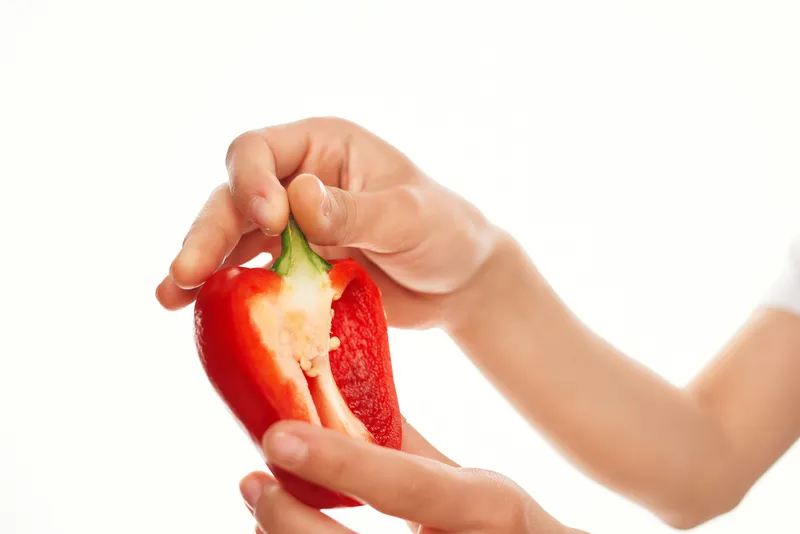 Красный перец, овощи, свежие продукты, органическая кухня