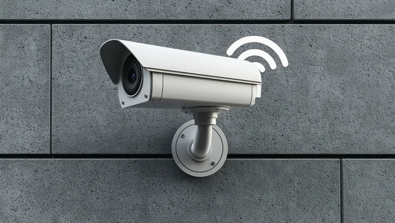 Элегантная камера видеонаблюдения CCTV, установленная на бетонной стене
