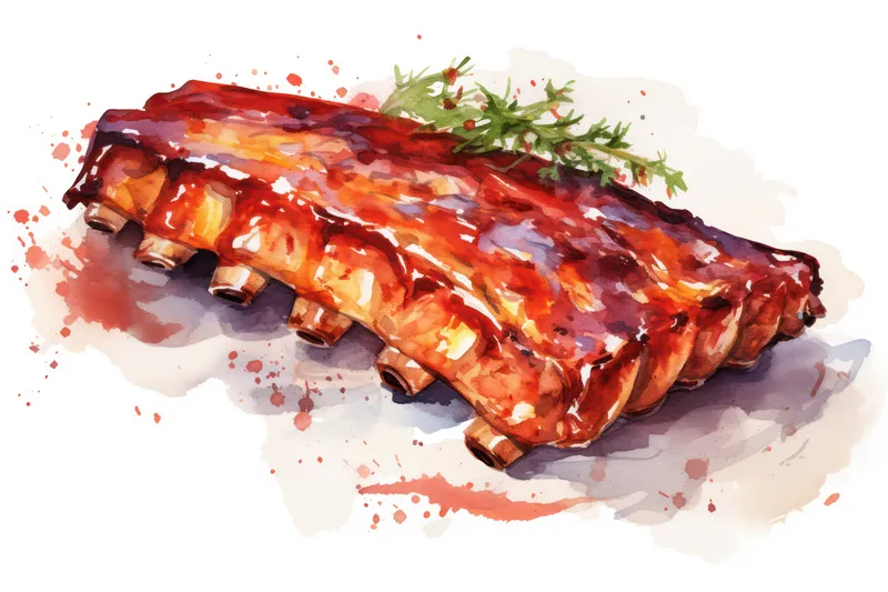 Американский соус, свинина, гриль, копченое мясо, жареная еда, жир, приготовленное мясо, вкусное красное блюдо, барбекю, ужин, вкусный фон, еда, обед, ребрышки, маринованное барбекю
