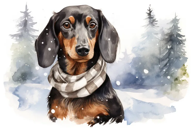 Собака на снегу выглядит мило, это щенок зимой