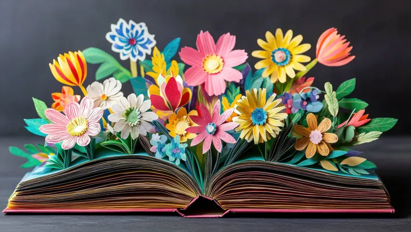 Красиво выполненная книга-панорама с разнообразными красочными цветами и растениями, которая понравится как детям, так и взрослым