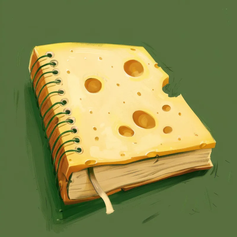Причудливый блокнот в форме сыра с игривым спиральным переплетом, уникальными дырочками и яркой цветовой гаммой