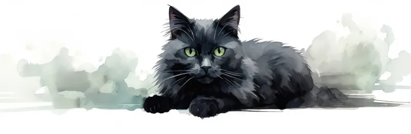 Фон: сидящая домашняя кошка