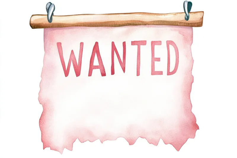 Красочная акварельная иллюстрация плаката WANTED с пустым местом для кастомизации