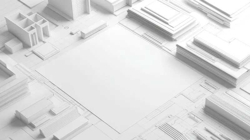 Минималистичный абстрактный белый фон с геометрическими 3D-формами, идеально подходит для архитектуры, дизайнерских концепций и творческих презентаций