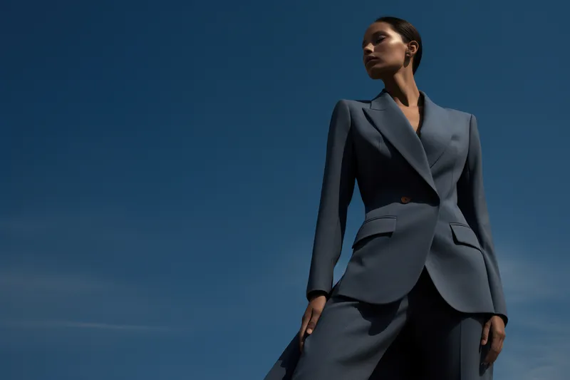 Стильная кавказская леди в стиле Vogue: привлекательная модель с черными волосами, позирующая в белой студии в модном платье