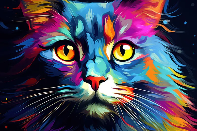 Рисунок, графика, природа, питомец, творческий, искусство, фон, милая иллюстрация, фон, лицо, мультфильм, портрет, котенок, голова, дизайн, стиль, принт, животное, кот, абстрактный, красочный…