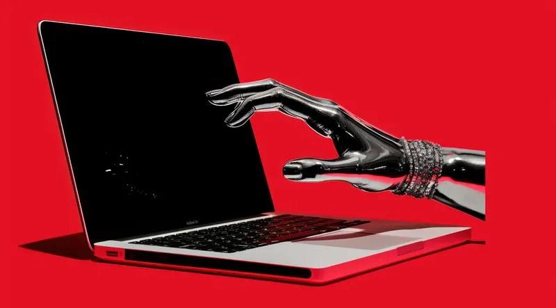 Специалист по сетям работает за ноутбуком, олицетворяя концепцию веб-безопасности