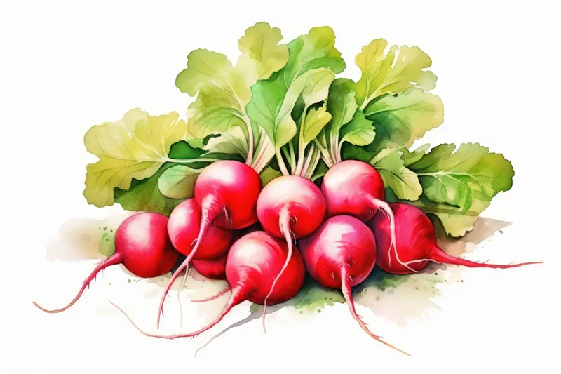 Здоровый красный редис, природа, диета, фон, корнеплоды, вегетарианский салат, органический, летняя свежесть, еда, свежие листья, зелень, урожай, кулинария, сырой, витамин