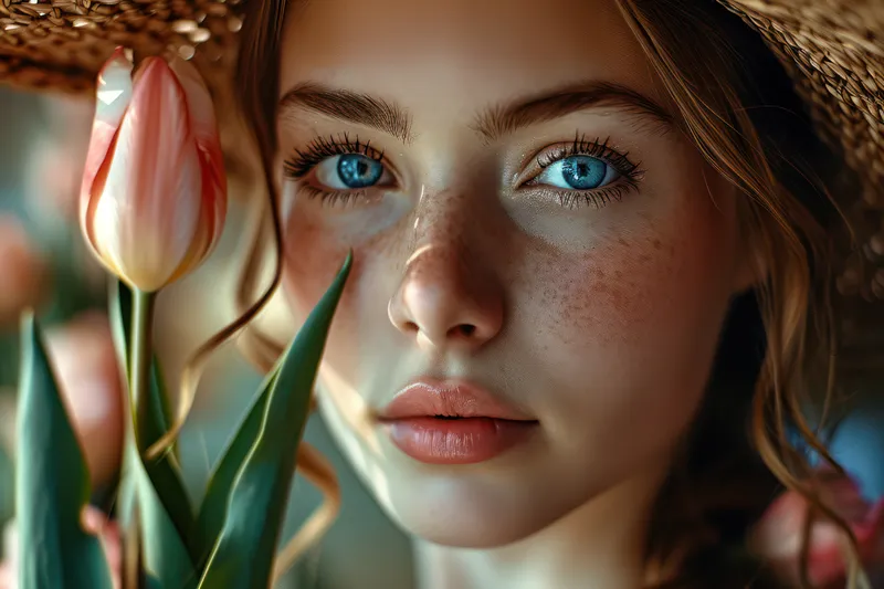 Красота, женщина, лицо, женский пол, кожа, молодая, портрет, мода, модель, уход, леди, гламур, природа, привлекательная, стиль: «Лучезарная элегантность: гламурный портрет молодой женщины…