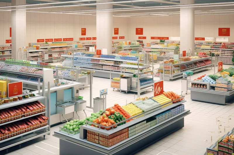 Маркетинговый проход в продуктовом магазине