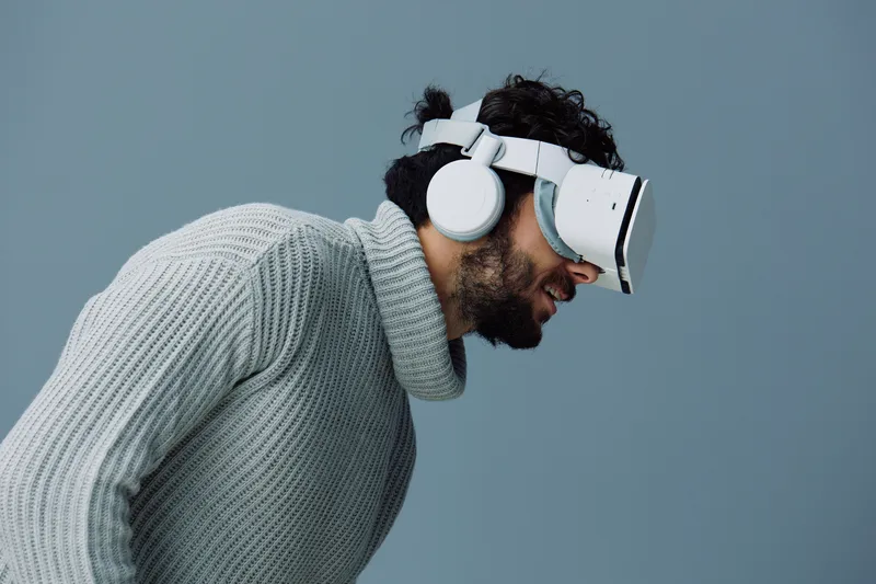 Мужчина, инновации, цифровой, игра, современные технологии, оборудование, VR