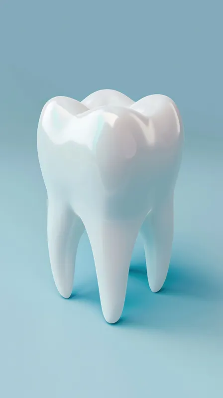 3D-рендеринг модели зуба человека на голубом фоне для медицинских и стоматологических иллюстраций